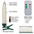 3.5" Battery Operated Tree Candles with Remote, Set of 10