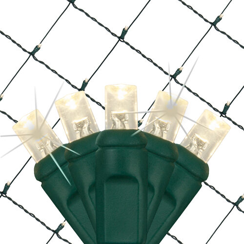 5mm SoftTwinkle LED Net Lights, Warm White, Green Wire Yard Envy