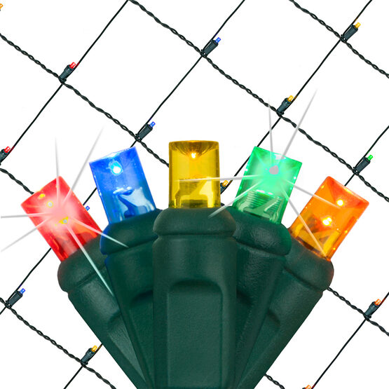 4' x 6' 5mm SoftTwinkle LED Net Lights, Multicolor, Green Wire
