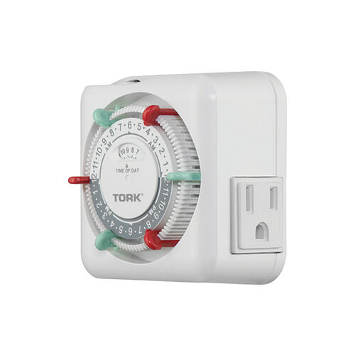 Stanley TimeIt Mini Mechanical Timer – 1 Grounded Outlet, 30-Min Intervals, Manual Override, 15A/125V