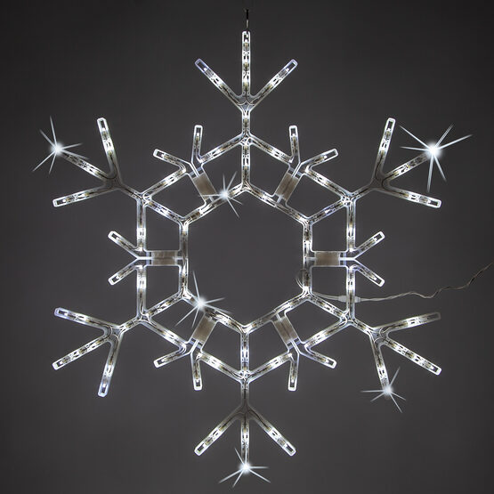 36" LED Folding Snowflake, Cool White Twinkle Lights 