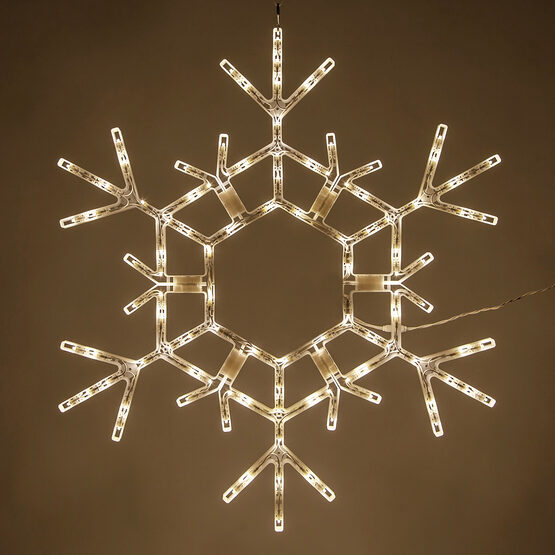 36" LED Folding Snowflake, Warm White Lights 