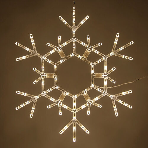 36" LED Folding Snowflake, Warm White Lights 