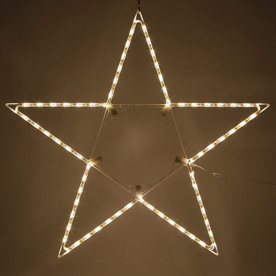 48" LED 5 Point Folding Star, Warm White Lights 