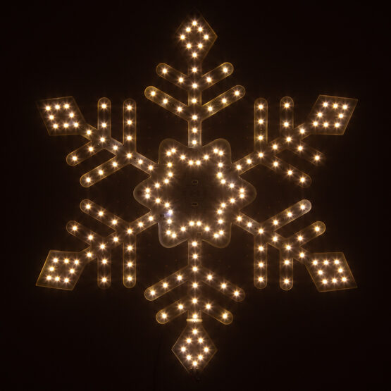 18" LED Ultra Bright SMD Diamond Tipped Snowflake, Warm White Lights 