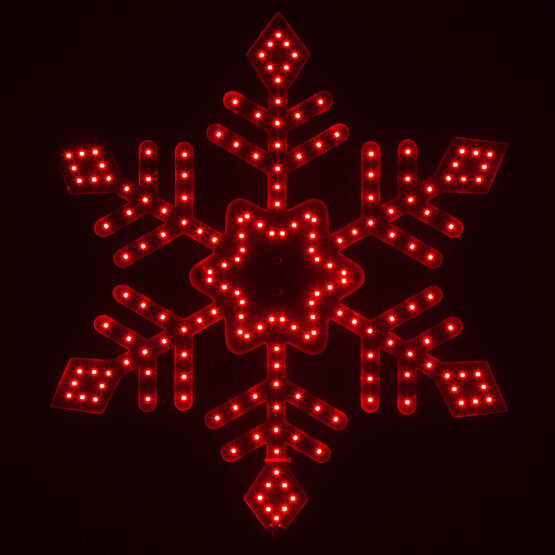 18" LED Ultra Bright SMD Diamond Tipped Snowflake, Red Lights 