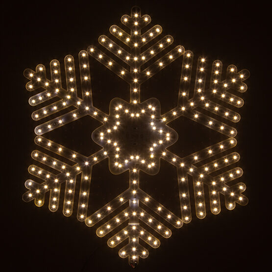 18" LED Ultra Bright SMD Hexagon 36 Point Snowflake, Warm White Lights 