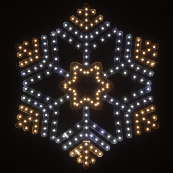 18" LED Ultra Bright SMD Hexagon 36 Point Snowflake, Cool and Warm White 