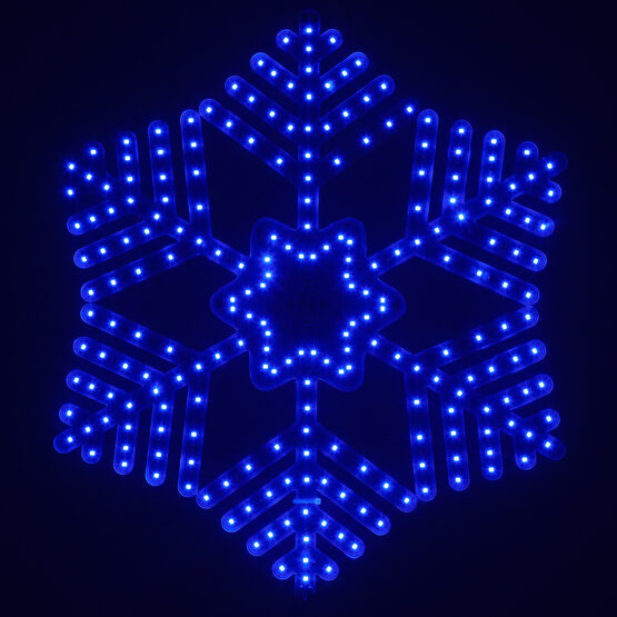 18" LED Ultra Bright SMD Hexagon 36 Point Snowflake, Blue Lights 