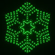18" LED Ultra Bright SMD Hexagon 36 Point Snowflake, Green Lights 