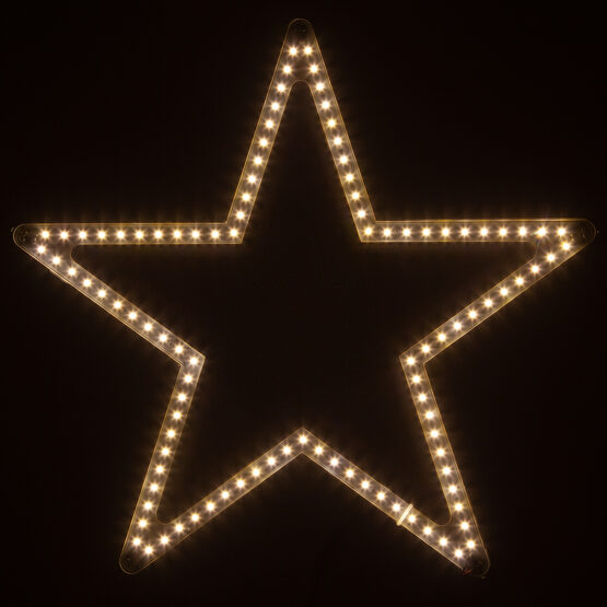 18" LED Ultra Bright SMD 5 Point Star, Warm White Lights 