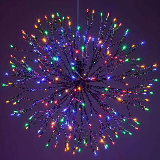 24" Silver Starburst LED Lighted Branches, Multicolor Lights, 1 pc