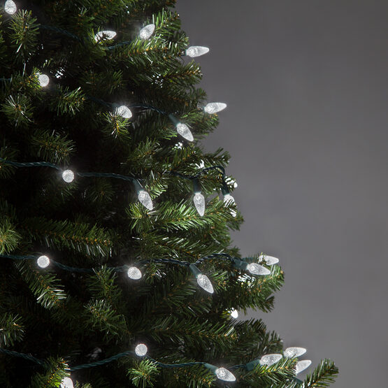 24' Strawberry LED String Lights, Cool White, Green Wire
