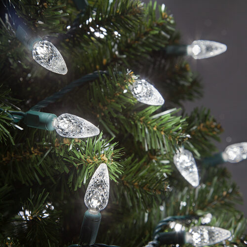 24' Strawberry LED String Lights, Cool White, Green Wire