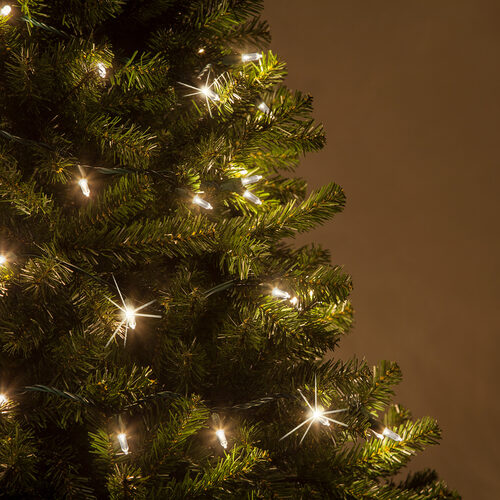 26' T5 Mini Christmas String Lights, Warm White Twinkle, Green Wire