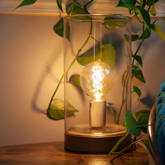 G95 Globe Light FlexFilament TM LED Edison Light Bulb, Antiqued Glass - Yard Envy