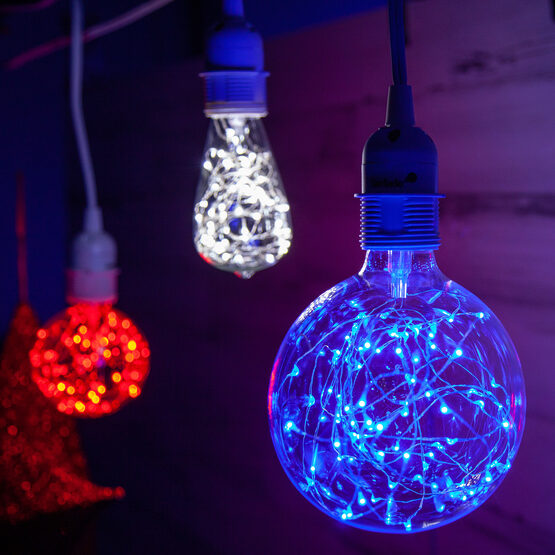 G95 LEDimagine TM Fairy Globe Light Bulb, Blue