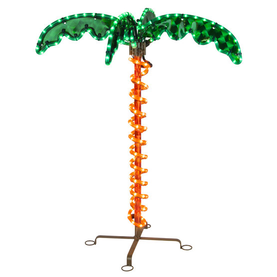 2.5' Deluxe Rope Light LED Lighted Palm Tree with Green Canopy