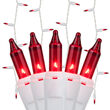 150 Icicle Lights, Red, White Wire