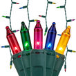 100 Icicle Lights, Multicolor, Green Wire