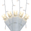 LED Curtain Lights, 66" - 72" Drops, Warm White 5mm Lights, White Wire