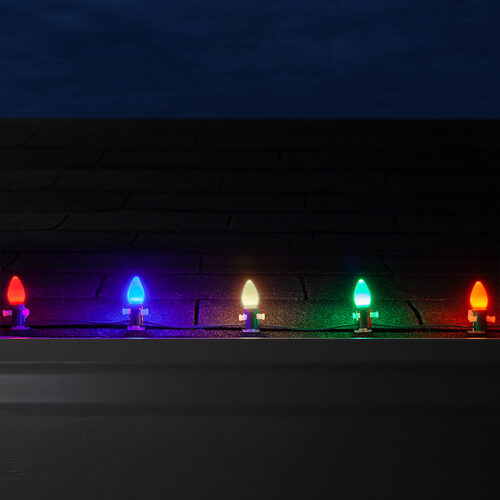 C7 Smooth OptiCore LED Light Bulbs, Multicolor, E12 Base