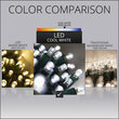 24' Wide Angle LED Mini Lights, Cool White, Green Wire