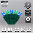 24' Wide Angle LED Mini Lights, Blue, Green, Green Wire