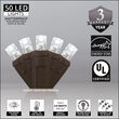 26' Wide Angle LED Mini Lights, Cool White, Brown Wire