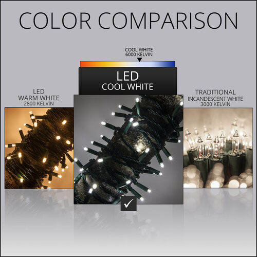 Cool White String Lights, 50 ct, LED 5MM Mini