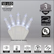 17' T5 Mini Christmas String Lights, Cool White, White Wire