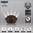26' T5 Mini Christmas String Lights, Warm White, Brown Wire
