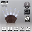 26' T5 Mini Christmas String Lights, Cool White, Brown Wire