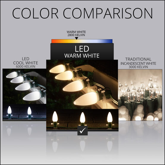 C9 Smooth OptiCore<sup>&reg</sup> LED Light Bulbs, Warm White