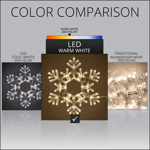 20" LED Folding Snowflake, Warm White Lights
