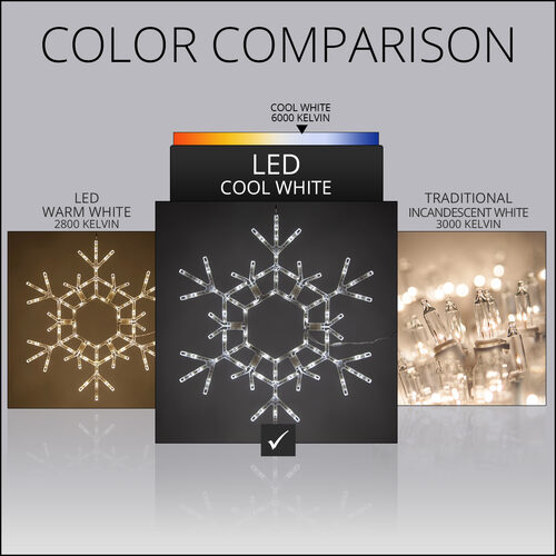 36" LED Folding Snowflake, Cool White Lights 