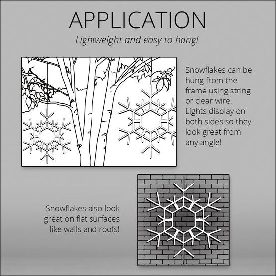 36" LED Folding Snowflake, Warm White Lights 
