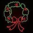 44" Large Christmas Wreath Motif, Red and Green Lights 