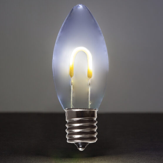 C9 Shatterproof FlexFilament Vintage LED Light Bulb, Cool White, E17 Base