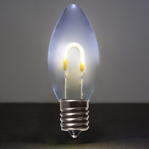 C9 Shatterproof FlexFilament Vintage LED Light Bulb, Cool White, E17 Base