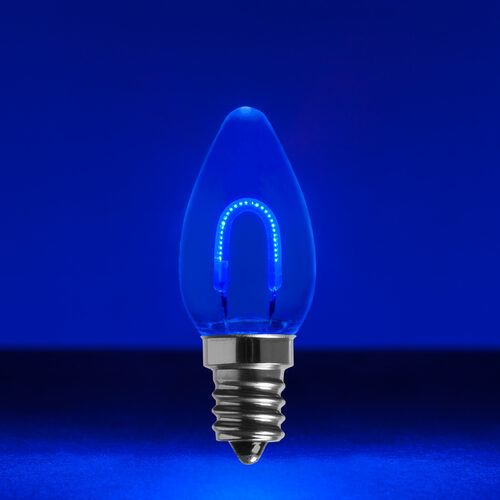 C7 Shatterproof FlexFilament Vintage LED Light Bulb, Blue, E12 Base