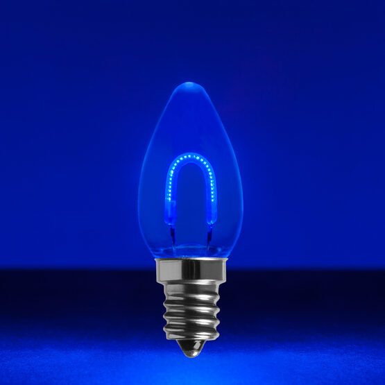 C7 Shatterproof FlexFilament Vintage LED Light Bulb, Blue