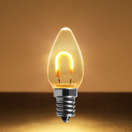 C7 Shatterproof FlexFilament Vintage LED Light Bulb, Warm White, E12 Base