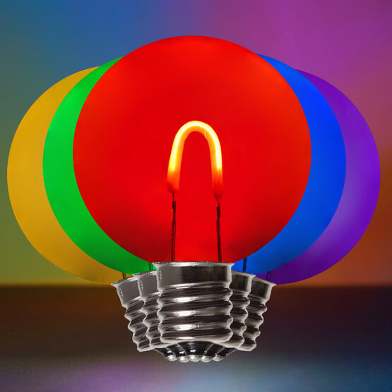 G50 Shatterproof FlexFilament TM Vintage LED Light Bulb, Multicolor, E17 Base