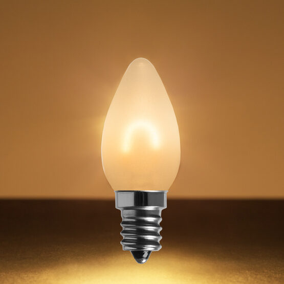 C7 FlexFilament Vintage LED Light Bulbs, Warm White, Satin Glass, E12 Base
