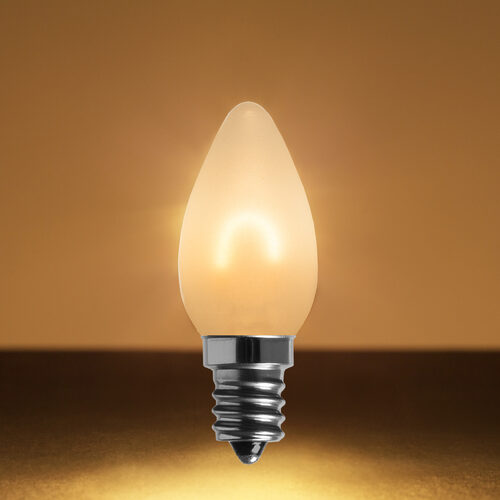 C7 FlexFilament Vintage LED Light Bulbs, Warm White, Satin Glass, E12 Base