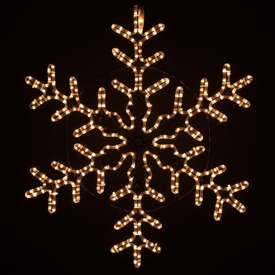 37" 42 Point Snowflake, Clear Lights 