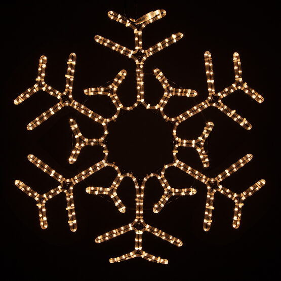 31.5" 36 Point Hexagon Center Snowflake, Clear Lights 