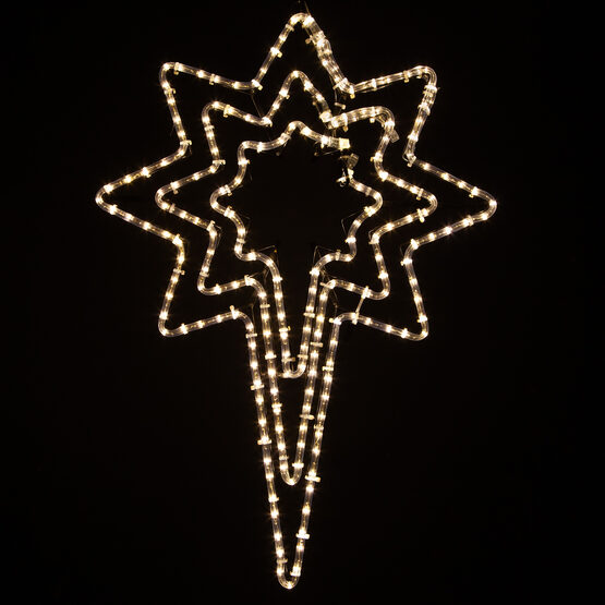 32" Triple Bethlehem Star, Clear Lights 