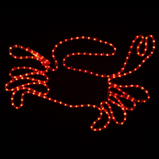 18" Rope Light Crab Motif, Red Lights 